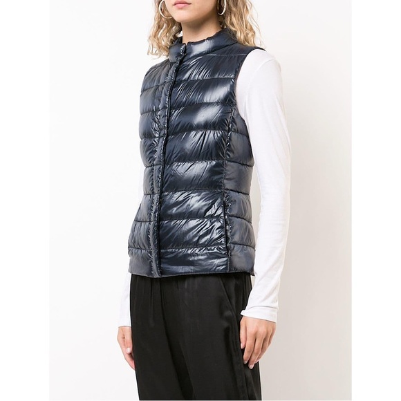 HERNO Giulia Goose Down Puffer Gilet Vest in charcoal - Picture 1 of 12